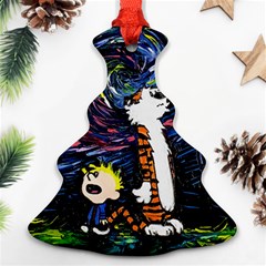 Cartoon Art Starry Night Van Gogh Christmas Tree Ornament (two Sides) by Modalart