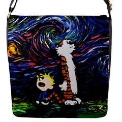 Cartoon Art Starry Night Van Gogh Flap Closure Messenger Bag (s) by Modalart