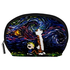 Cartoon Art Starry Night Van Gogh Accessory Pouch (large) by Modalart