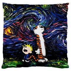 Cartoon Art Starry Night Van Gogh Standard Premium Plush Fleece Cushion Case (two Sides) by Modalart