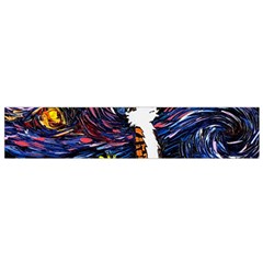 Cartoon Art Starry Night Van Gogh Small Premium Plush Fleece Scarf by Modalart