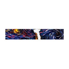 Cartoon Art Starry Night Van Gogh Premium Plush Fleece Scarf (mini) by Modalart