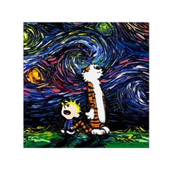 Cartoon Art Starry Night Van Gogh Square Satin Scarf (30  X 30 ) by Modalart