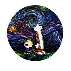 Cartoon Art Starry Night Van Gogh Mini Round Pill Box by Modalart