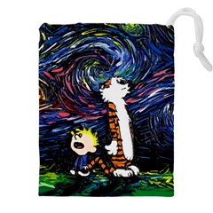 Cartoon Art Starry Night Van Gogh Drawstring Pouch (5xl) by Modalart