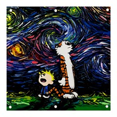 Cartoon Art Starry Night Van Gogh Banner And Sign 3  X 3  by Modalart