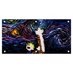 Cartoon Art Starry Night Van Gogh Banner And Sign 6  X 3  by Modalart