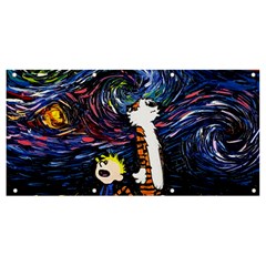 Cartoon Art Starry Night Van Gogh Banner And Sign 8  X 4  by Modalart