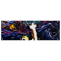 Cartoon Art Starry Night Van Gogh Banner And Sign 9  X 3  by Modalart