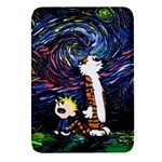 Cartoon Art Starry Night Van Gogh Rectangular Glass Fridge Magnet (4 pack) Front