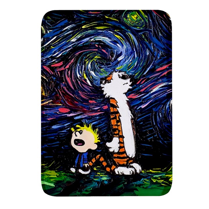 Cartoon Art Starry Night Van Gogh Rectangular Glass Fridge Magnet (4 pack)