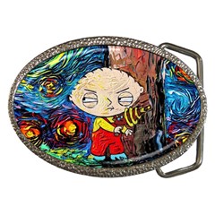 Cartoon Starry Night Vincent Van Gogh Belt Buckles by Modalart