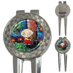 Cartoon Starry Night Vincent Van Gogh 3-in-1 Golf Divots by Modalart