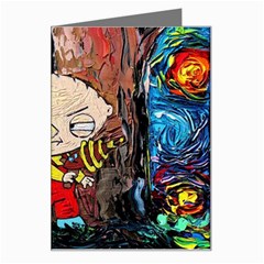 Cartoon Starry Night Vincent Van Gogh Greeting Card by Modalart