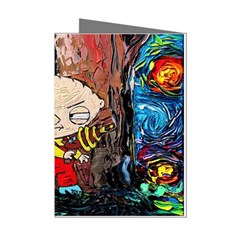 Cartoon Starry Night Vincent Van Gogh Mini Greeting Cards (pkg Of 8) by Modalart