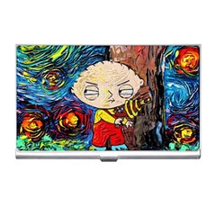 Cartoon Starry Night Vincent Van Gogh Business Card Holder by Modalart