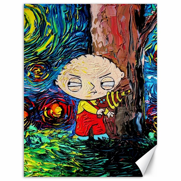 Cartoon Starry Night Vincent Van Gogh Canvas 12  x 16 