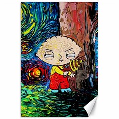 Cartoon Starry Night Vincent Van Gogh Canvas 24  X 36  by Modalart