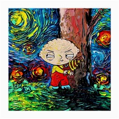 Cartoon Starry Night Vincent Van Gogh Medium Glasses Cloth (2 Sides) by Modalart