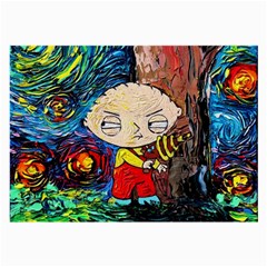 Cartoon Starry Night Vincent Van Gogh Large Glasses Cloth (2 Sides) by Modalart