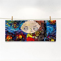 Cartoon Starry Night Vincent Van Gogh Hand Towel by Modalart