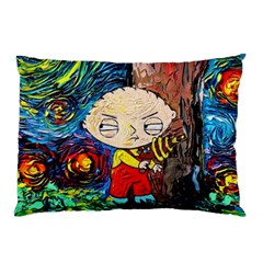 Cartoon Starry Night Vincent Van Gogh Pillow Case by Modalart