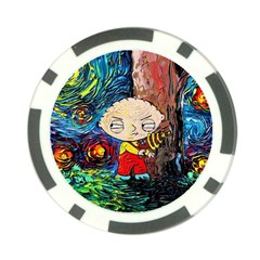 Cartoon Starry Night Vincent Van Gogh Poker Chip Card Guard (10 Pack) by Modalart