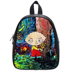 Cartoon Starry Night Vincent Van Gogh School Bag (small) by Modalart