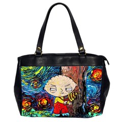 Cartoon Starry Night Vincent Van Gogh Oversize Office Handbag (2 Sides) by Modalart