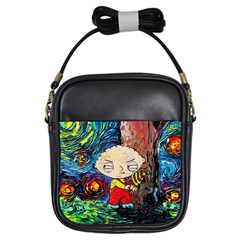 Cartoon Starry Night Vincent Van Gogh Girls Sling Bag by Modalart