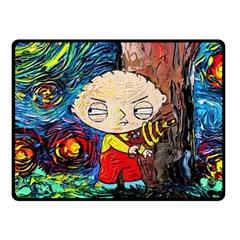 Cartoon Starry Night Vincent Van Gogh Fleece Blanket (small) by Modalart