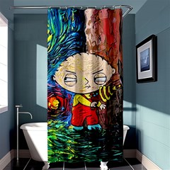 Cartoon Starry Night Vincent Van Gogh Shower Curtain 36  X 72  (stall)  by Modalart