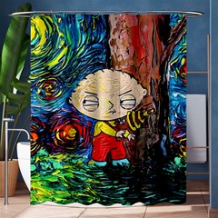 Cartoon Starry Night Vincent Van Gogh Shower Curtain 60  X 72  (medium)  by Modalart