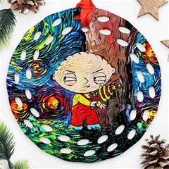 Cartoon Starry Night Vincent Van Gogh Ornament (round Filigree) by Modalart