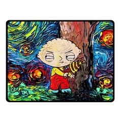 Cartoon Starry Night Vincent Van Gogh Two Sides Fleece Blanket (small) by Modalart