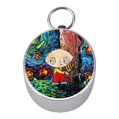 Cartoon Starry Night Vincent Van Gogh Mini Silver Compasses by Modalart