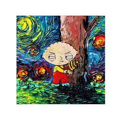 Cartoon Starry Night Vincent Van Gogh Square Satin Scarf (30  X 30 ) by Modalart