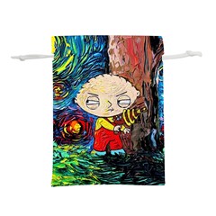 Cartoon Starry Night Vincent Van Gogh Lightweight Drawstring Pouch (l) by Modalart