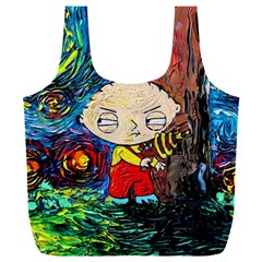 Cartoon Starry Night Vincent Van Gogh Full Print Recycle Bag (xxl) by Modalart