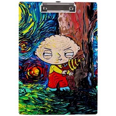 Cartoon Starry Night Vincent Van Gogh A4 Acrylic Clipboard by Modalart