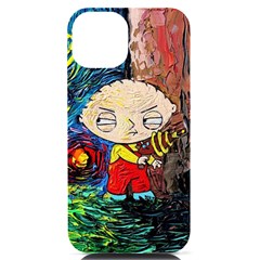 Cartoon Starry Night Vincent Van Gogh Iphone 14 Black Uv Print Case by Modalart