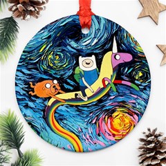 Adventure Time Art Starry Night Van Gogh Ornament (round) by Modalart