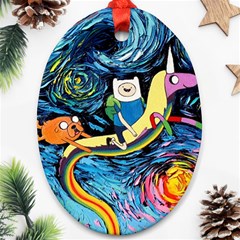 Adventure Time Art Starry Night Van Gogh Ornament (oval) by Modalart