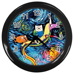 Adventure Time Art Starry Night Van Gogh Wall Clock (black) by Modalart