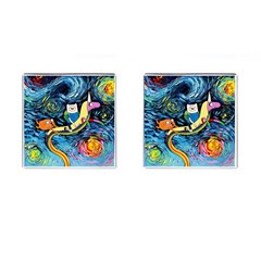 Adventure Time Art Starry Night Van Gogh Cufflinks (square) by Modalart