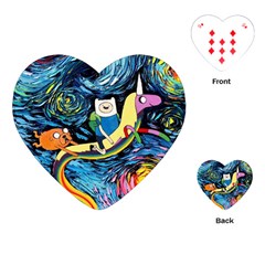 Adventure Time Art Starry Night Van Gogh Playing Cards Single Design (heart) by Modalart