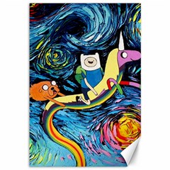 Adventure Time Art Starry Night Van Gogh Canvas 12  X 18  by Modalart