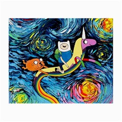 Adventure Time Art Starry Night Van Gogh Small Glasses Cloth (2 Sides) by Modalart