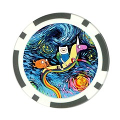 Adventure Time Art Starry Night Van Gogh Poker Chip Card Guard (10 Pack) by Modalart