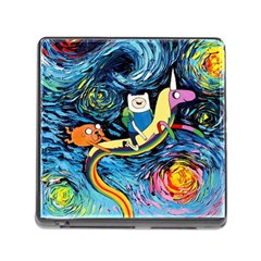 Adventure Time Art Starry Night Van Gogh Memory Card Reader (square 5 Slot) by Modalart